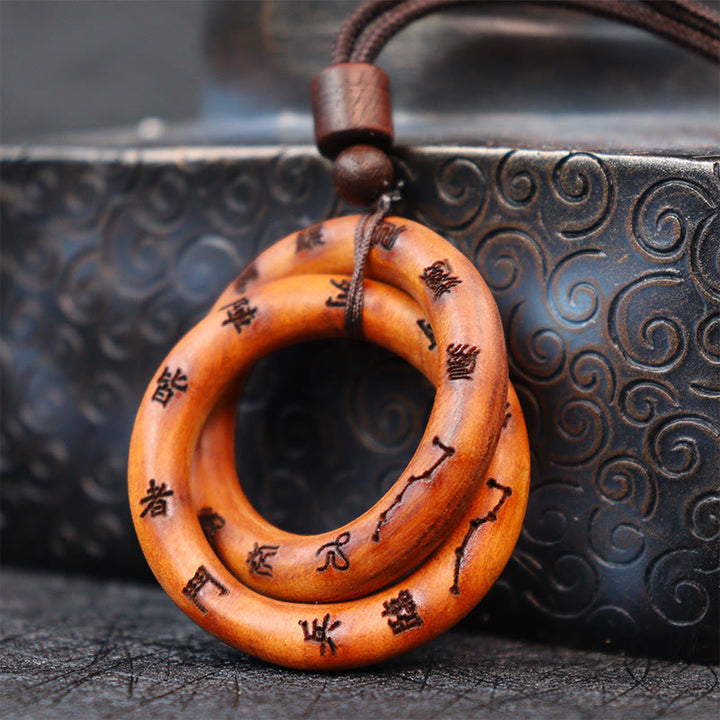 Buddha Stones, relámpago, madera de azufaifa, anillo taoísta Yin Yang, círculo Qiankun, Leizu, tabú, colgante de collar de la suerte