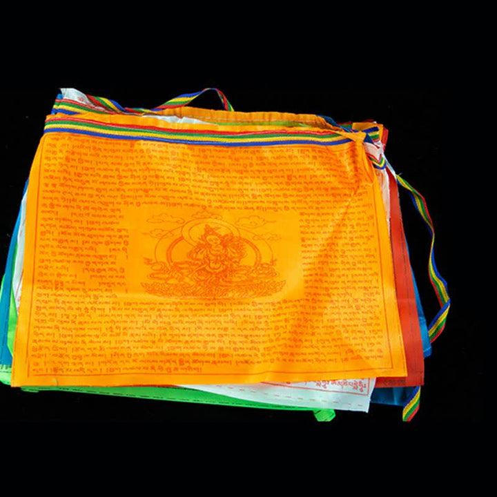 Bandera de oración tibetana de 5 colores con bendición de caballo de viento al aire libre, 20 unidades