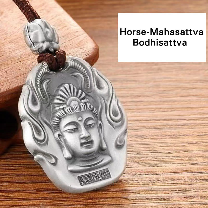 Buddha Stones del zodiaco chino, Buda natal Om Mani Padme Hum, colgante de collar de compasión de loto - Bodhisattva Mahasattva Caballo - image 15