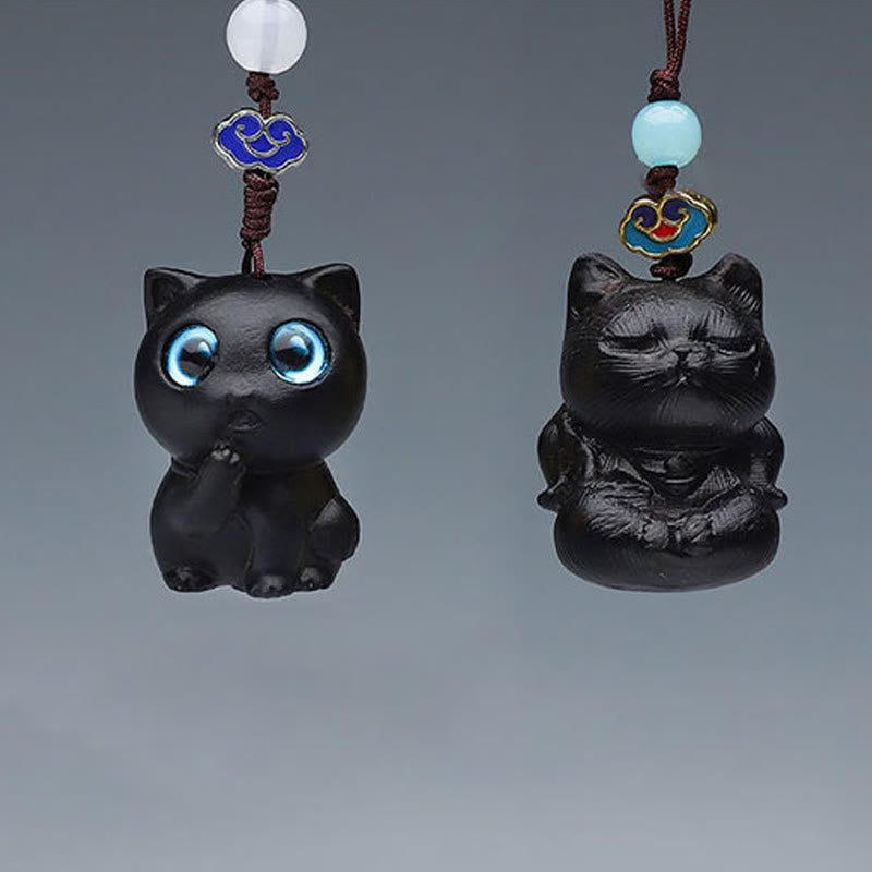 Buddha Stones Thuja Sutchuenensis Sándalo Verde Boj Mini Animal Lindo Conejo Gato Ciervo Ballena Prosperidad Teléfono Decoraciones Colgantes - image 16