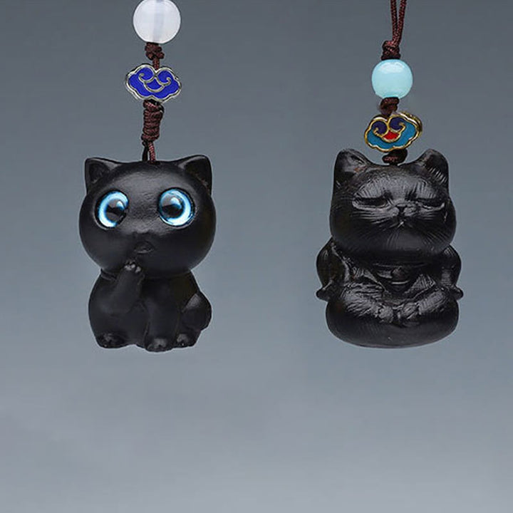 Buddha Stones Thuja Sutchuenensis Sándalo Verde Boj Mini Animal Lindo Conejo Gato Ciervo Ballena Prosperidad Teléfono Decoraciones Colgantes - image 16