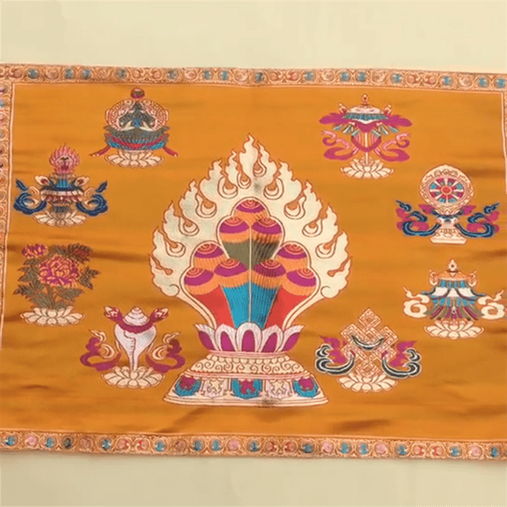 Tapete para altar de oración, meditación curativa, tapete con 8 símbolos auspiciosos