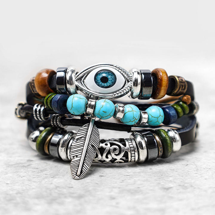 Pulsera de purificación de mal de ojo de turquesa tibetana con Buddha Stones