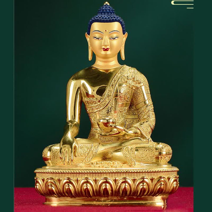 Figura de Buda Shakyamuni, estatua de cobre de iluminación, decoración para el hogar - image 9