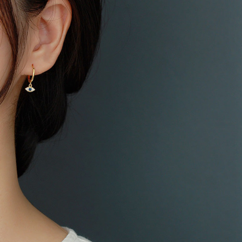 Pendientes de plata de ley 925 con Buddha Stones , protección contra el mal de ojo