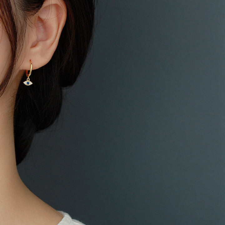 Pendientes de plata de ley 925 con Buddha Stones , protección contra el mal de ojo