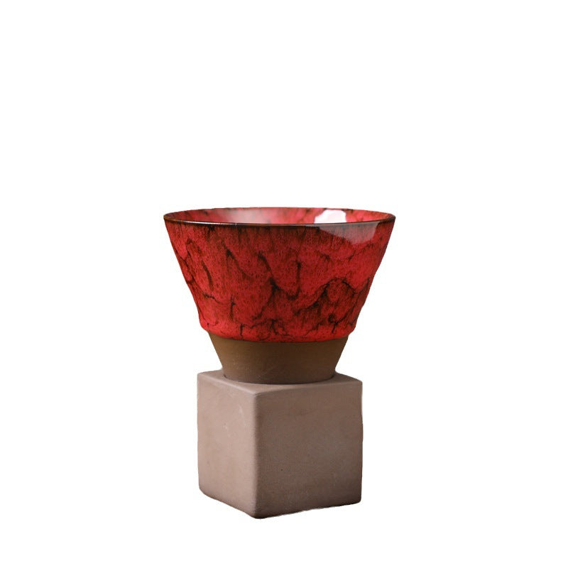 Taza de café de cerámica con cambio de horno Retro Buddha Stones, taza de café expreso con Base de 200ml