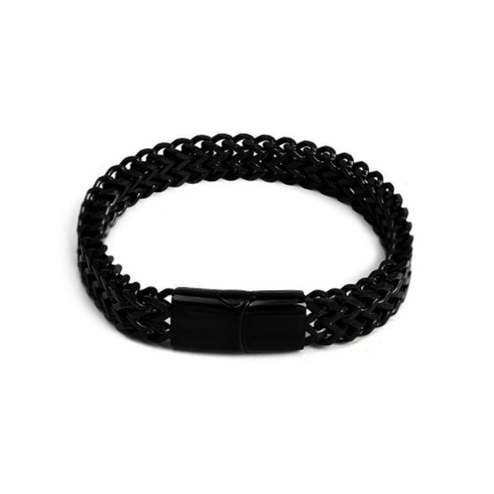 Brazalete de pulsera de equilibrio de acero de titanio con hebilla magnética de escamas de pescado de Buddha Stones