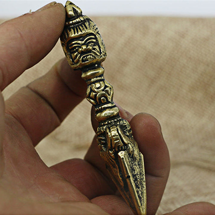 Buddha Stones hechas a mano en Nepal, pequeño Vajra Dorje grabado, decoración de cobre