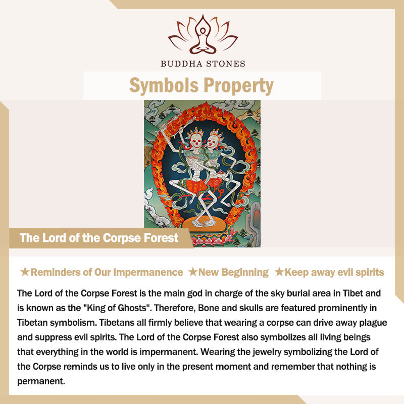 Buddha Stones, colgante de collar de protección del bosque del Señor del cadáver, cráneo de hueso de camello tibetano