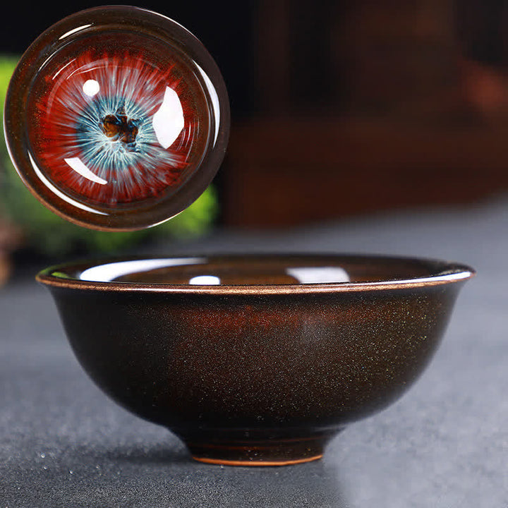 Tazas de té de cerámica coloridas con Buddha Stones para el hogar y la oficina - Rojo - image 51