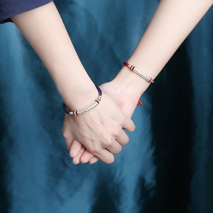 Pulsera de hilo de protección Om Mani Padme Hum de plata de ley 999 con Buddha Stones - image 14