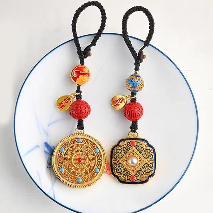 Llavero con dije de Ruyi con bendición del personaje Fu de Buddha Stones