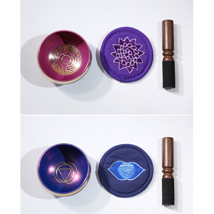 Cuenco con sonido tibetano de Buddha Stones hecho a mano para curación de chakras y meditación de atención plena, juego de cuencos para cantar