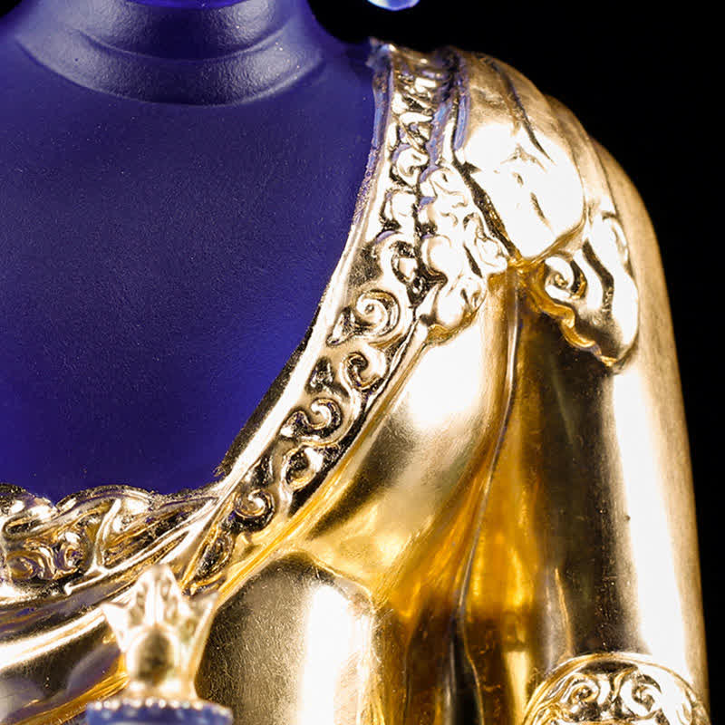 Buda medicinal hecho a mano Liuli Crystal Art Piece estatua de compasión decoración de oferta en casa y oficina - image 18