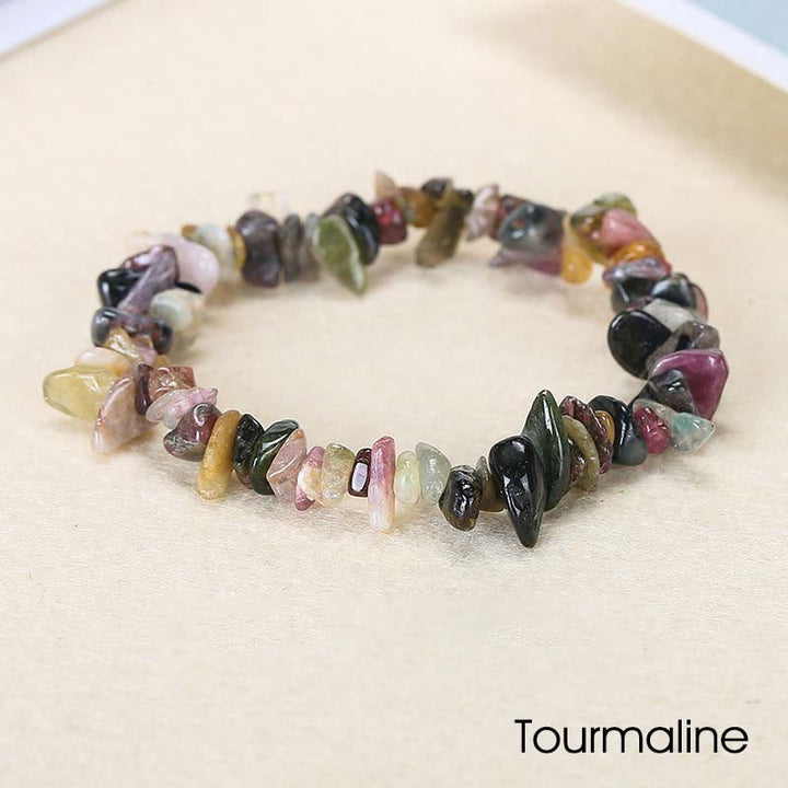 Pulsera calmante de calidez de piedra de cristal de forma irregular natural - Turmalina (circunferencia de la muñeca: 15-16 cm) - image 31
