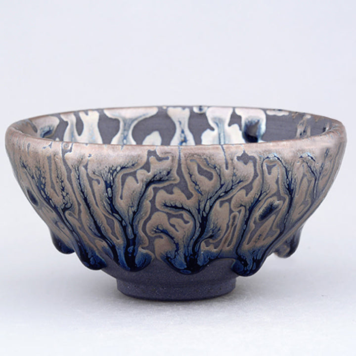 Taza de té de cerámica china Jianzhan, diseño de árbol de té hecho a mano con Buddha Stones, taza de té de Kung Fu