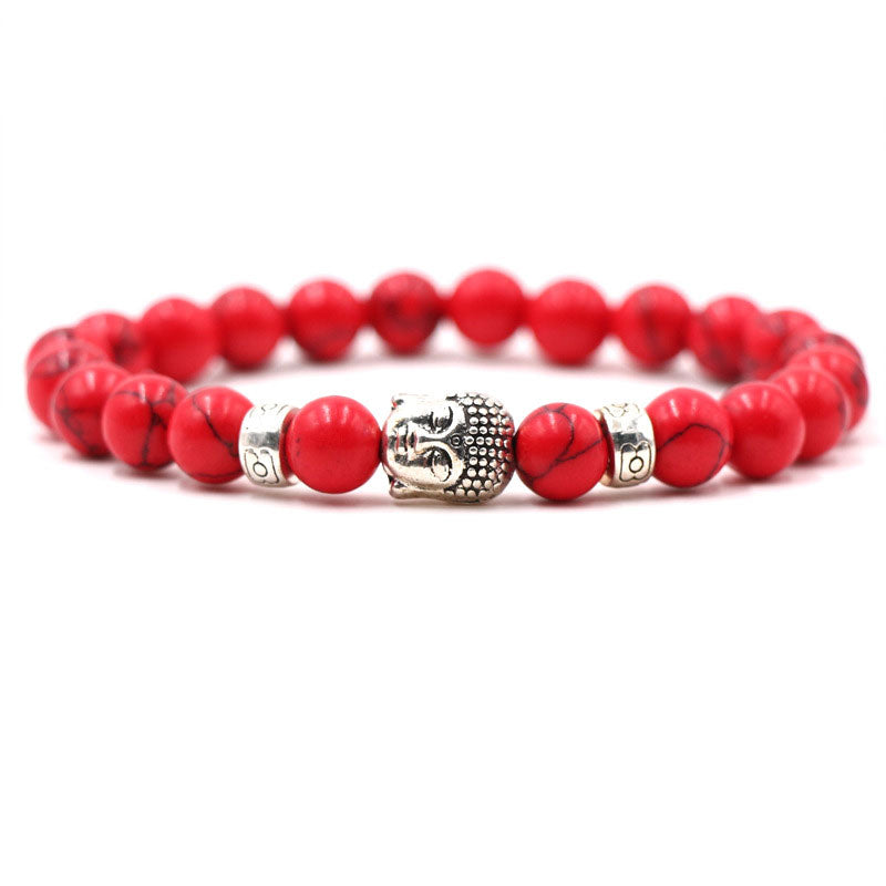 Pulsera de protección de ágata morada con Buddha Stones