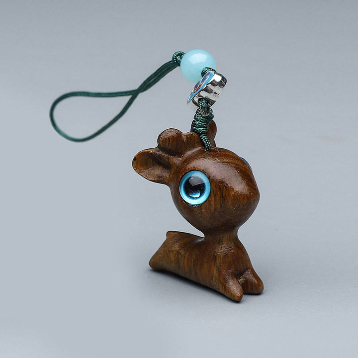 Buddha Stones Thuja Sutchuenensis Sándalo Verde Boj Mini Animal Lindo Conejo Gato Ciervo Ballena Prosperidad Teléfono Decoraciones Colgantes - Ciervo de sándalo verde 3*2,3 cm - image 19