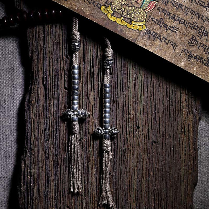 Buddha Stones naturales del Tíbet 108 cuentas de Mala semilla de Bodhi púrpura cuentas Dzi de tres ojos pulsera de armonía Dorje de cobre