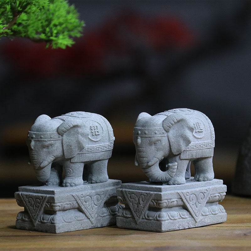 Buddha Stones León Fu Foo Perros Elefante Proteger del mal Bendición Decoración del hogar