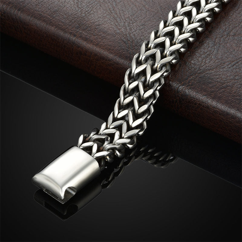Brazalete de pulsera de equilibrio de acero de titanio con hebilla magnética de escamas de pescado de Buddha Stones