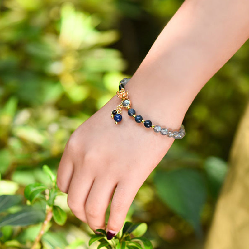 Pulsera Positiva Curativa Calma Lazurita Piedra Lunar