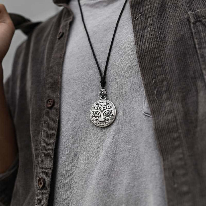 Lucky FengShui criatura mitológica Taotie riqueza collar colgante