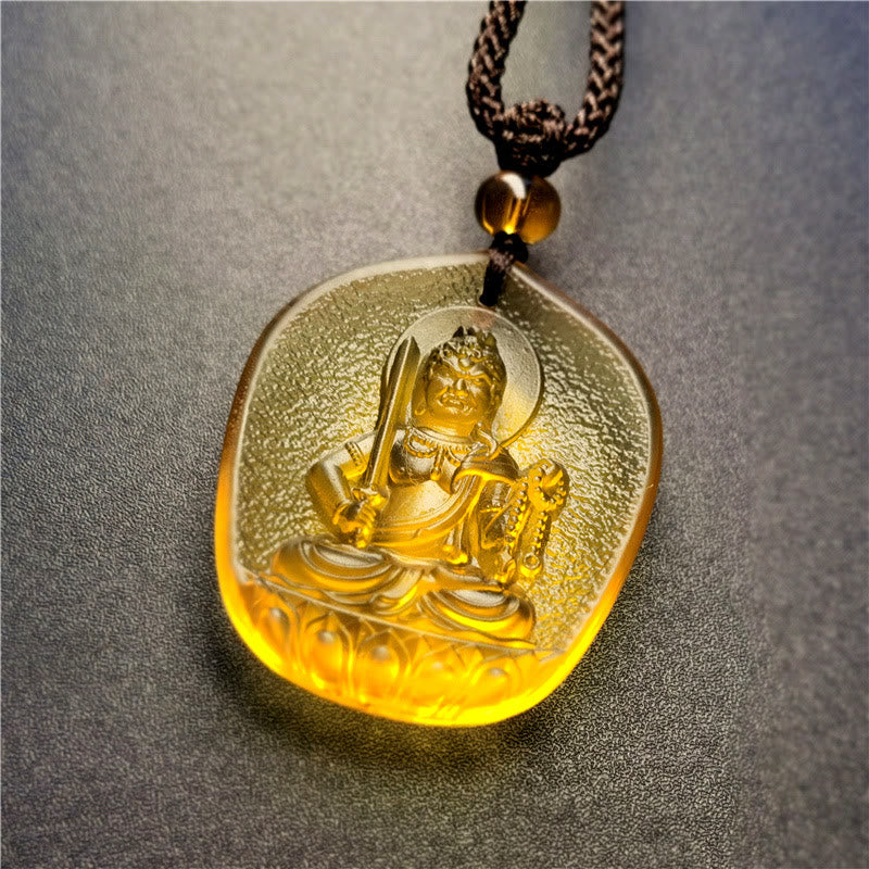 Buddha Stones Zodíaco Chino Buda Natal Bendición Liuli Cristal Compasión Collar Colgante - Gallo-Acalanatha - image 4