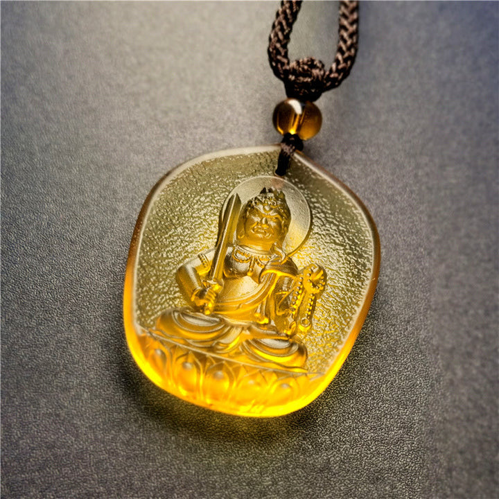 Buddha Stones Zodíaco Chino Buda Natal Bendición Liuli Cristal Compasión Collar Colgante - Gallo-Acalanatha - image 4