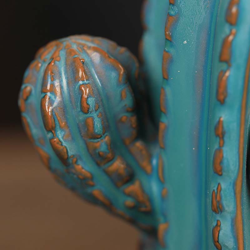 Quemador de incienso de fuente de humo de reflujo curativo de cerámica de Cactus - image 3