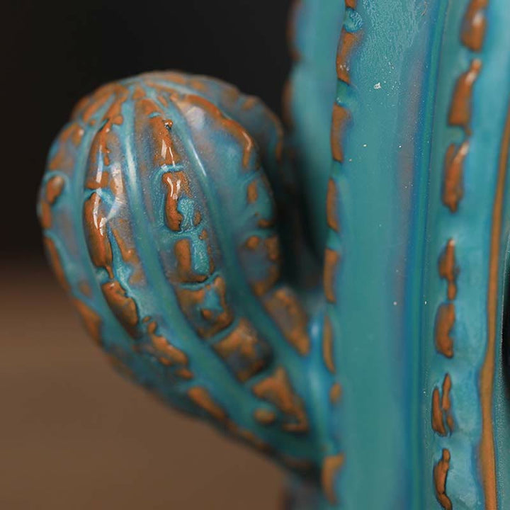 Quemador de incienso de fuente de humo de reflujo curativo de cerámica de Cactus - image 3