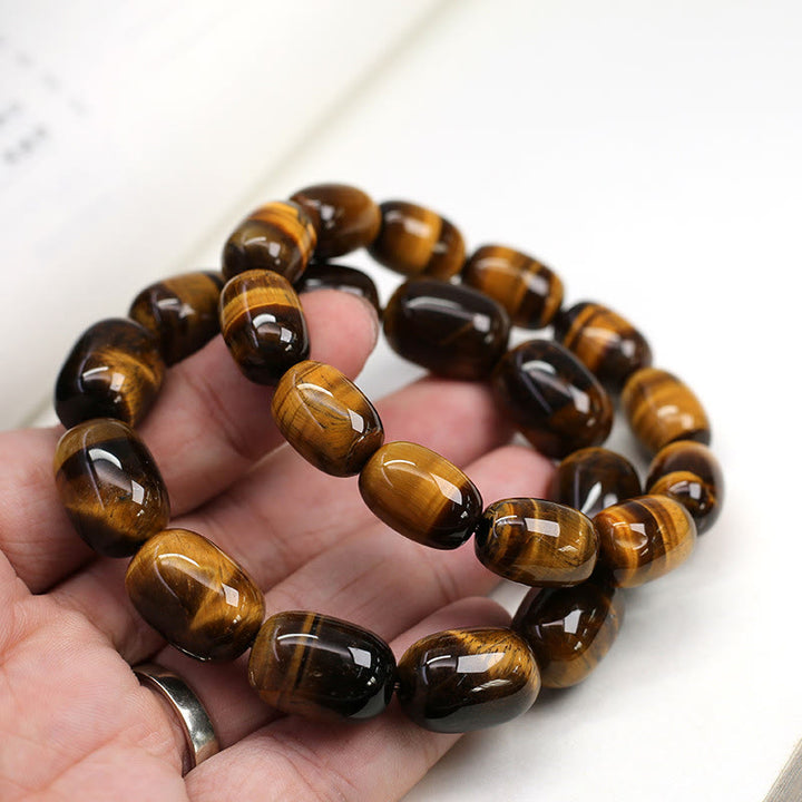 Pulsera de fuerza de voluntad de integridad de piedra de ojo de tigre natural de Buddha Stones