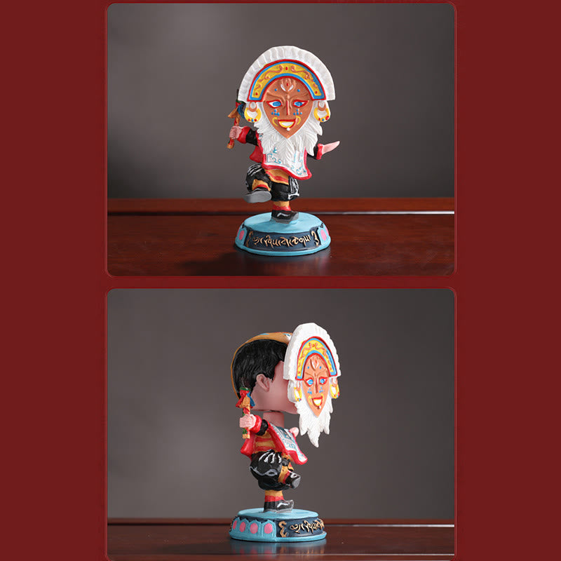 Máscara facial de ópera tibetana con Buddha Stones , adorno decorativo para el hogar, oficina y coche