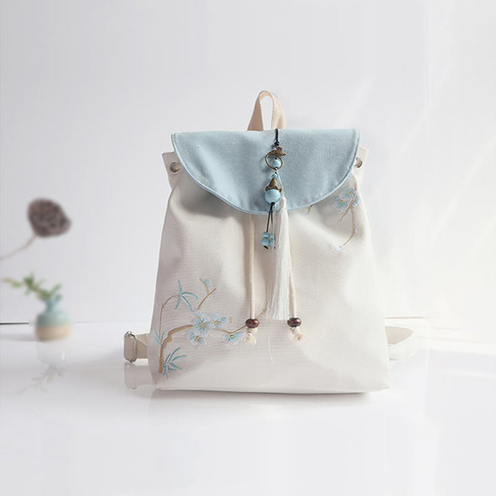 Mochila de lona de gran capacidad bordada hecha a mano con Buddha Stones - image 49