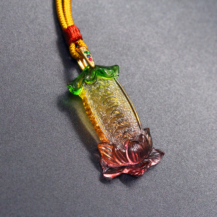 Buddha Stones Buda Liuli Lotus Seis Personajes Om Mani Padme Hum Collar de Paz
