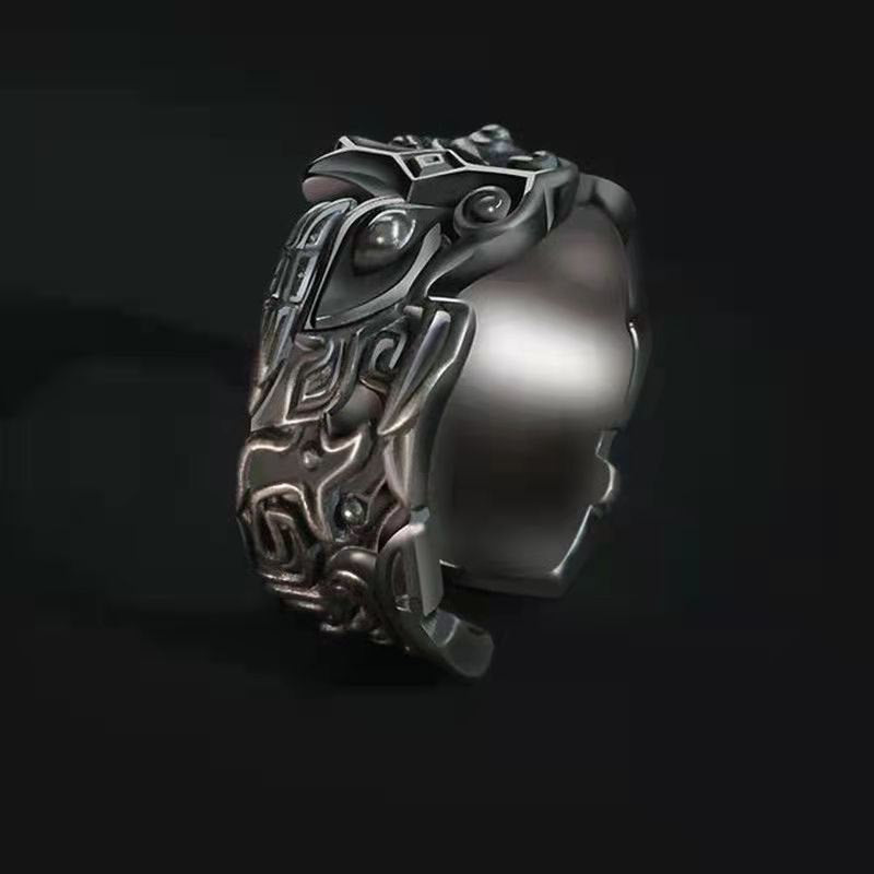Anillo ajustable de riqueza de cobre blanco FengShui PiXiu