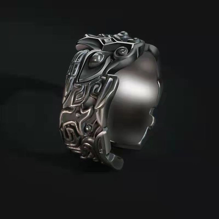 Anillo ajustable de riqueza de cobre blanco FengShui PiXiu