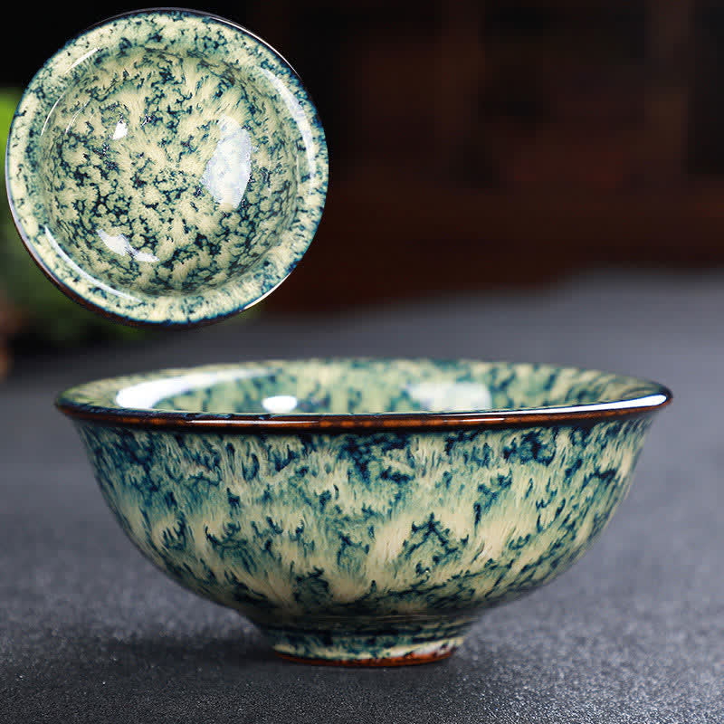 Tazas de té de cerámica coloridas con Buddha Stones para el hogar y la oficina - Azul polvoriento - image 60