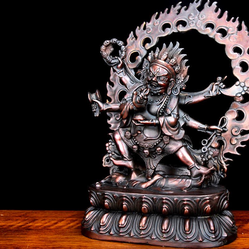 Estatuilla de Bodhisattva Mahakala del Tíbet, decoración de estatua de cobre de compasión - image 7