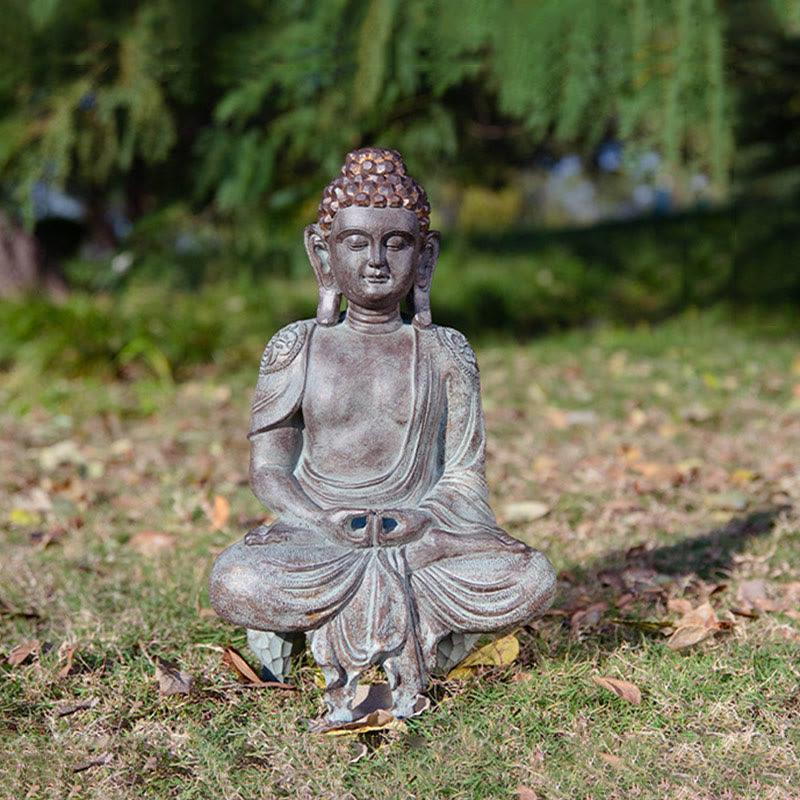Estatua de resina de serenidad de Buda Zen meditando, decoración del hogar - image 20