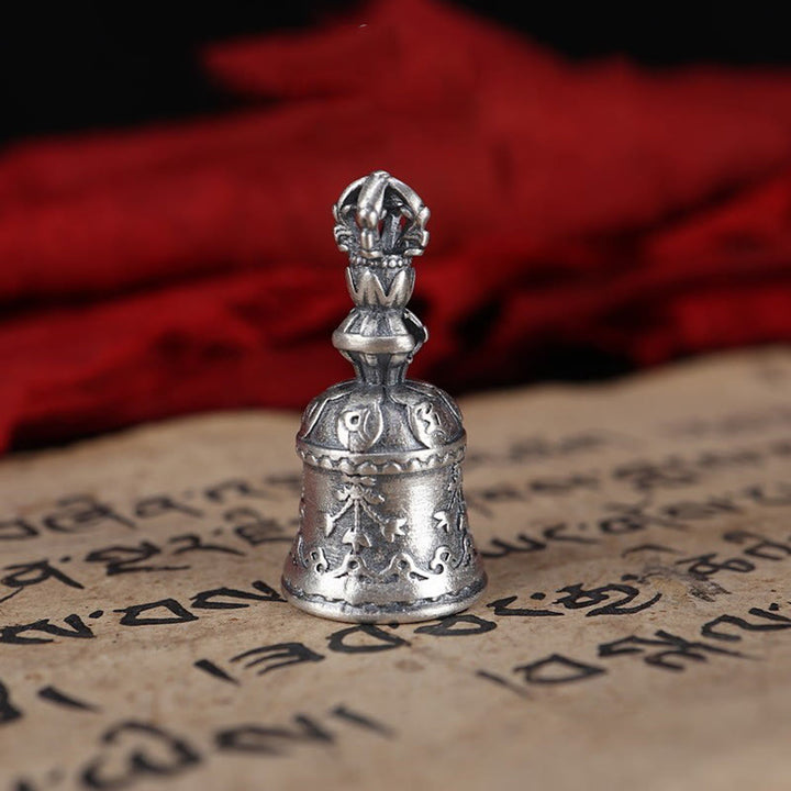 Buddha Stones Tíbet, Plata de Ley 925, Om Mani Padme Hum Dorje Bell Vajra, colgante con iluminación grabada, decoración colgante - Colgante de campana Dorje solamente (13,5 x 27 mm) - image 14