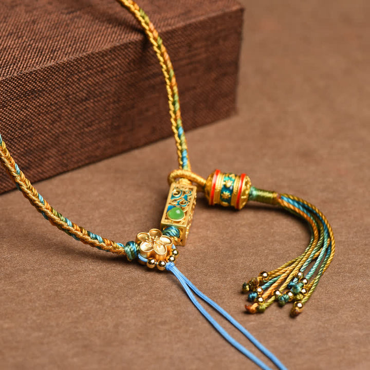 Colgante de collar de riqueza de cobre con cadena colorida de Buddha Stones - image 5
