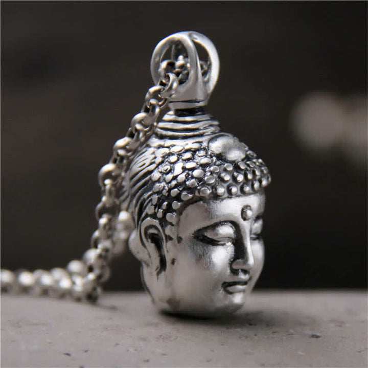 Collar con colgante de plata de ley 999 con Buddha Stones , Buda, demonio, serenidad - Buda (solo colgante) - Plata de ley 999 - image 1