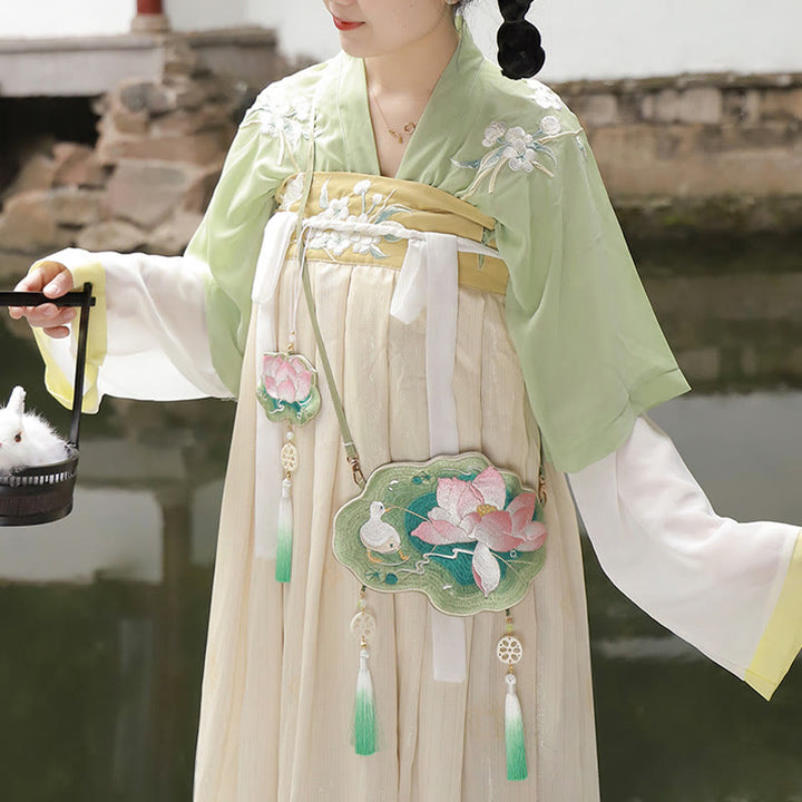 Buddha Stones suerte bordado loto Koi pez conejo flor Hanfu bolso bandolera bolso de hombro - image 9