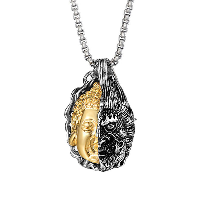 Collar Poderoso Buddha Stones Mitad Buda Mitad Diablo