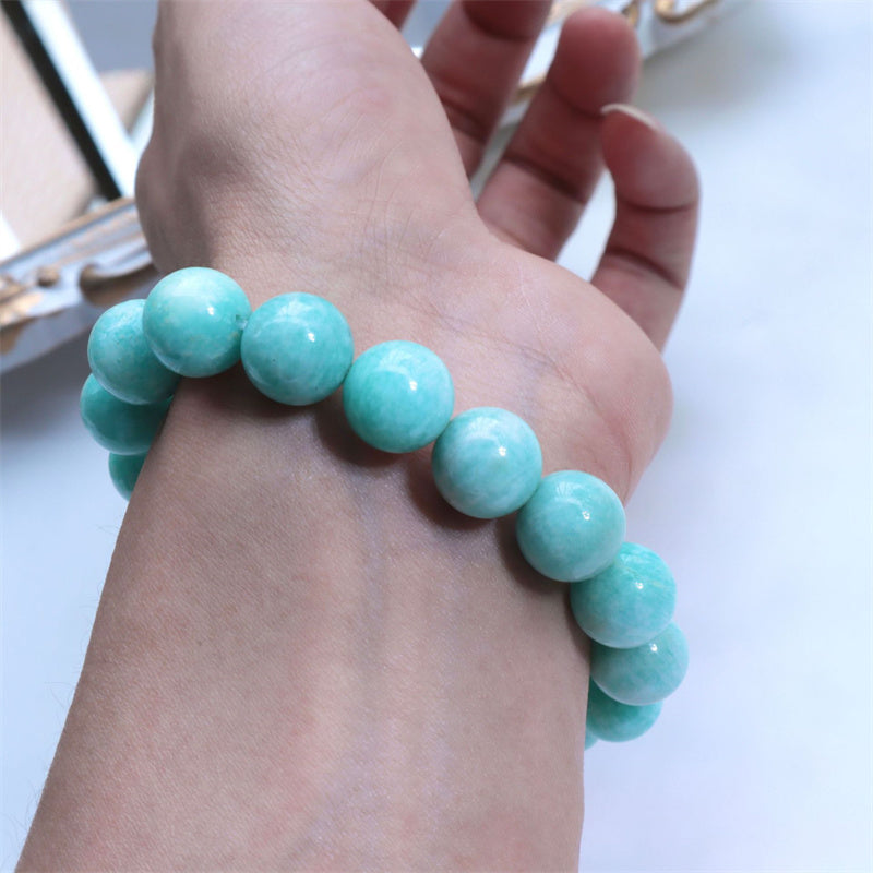 Pulsera de confianza curativa con cuentas de amazonita natural de Buddha Stones