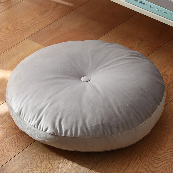 Cojín de asiento de meditación de lino con diseño Simple de loto, decoración para el hogar y la sala de estar - Desmontable - 40 cm x 10 cm - Gris claro - image 27