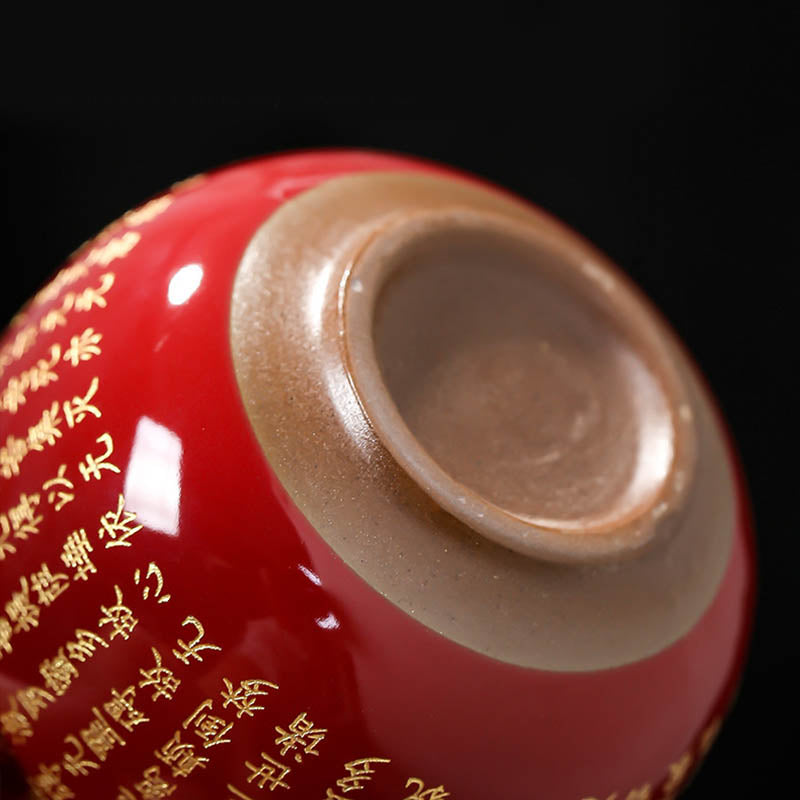 Taza de té de cerámica grabada con Mantra de gran compasión, Sutra del corazón de Buddha Stones, taza de té de Kung Fu