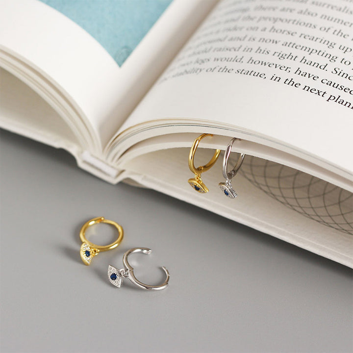 Pendientes de plata de ley 925 con Buddha Stones , protección contra el mal de ojo